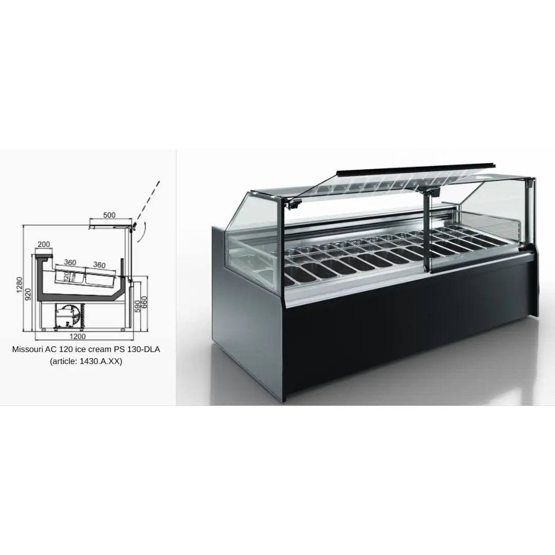 Витрина Missouri AC 120 ice cream PS 130-DLA - 1250