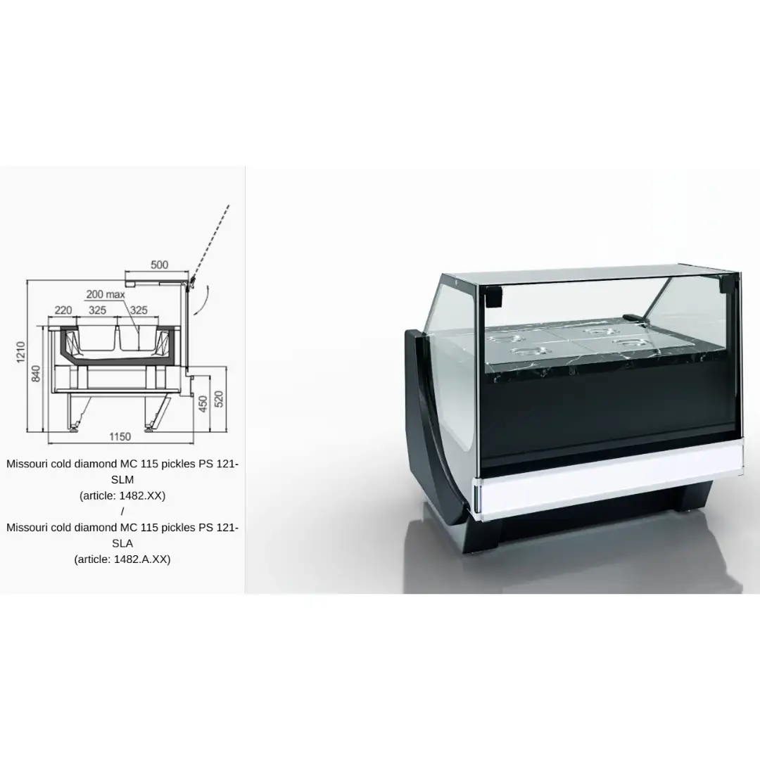 Витрина Missouri cold diamond MC 115 pickles PS 121-SLM - 1875 - 1875