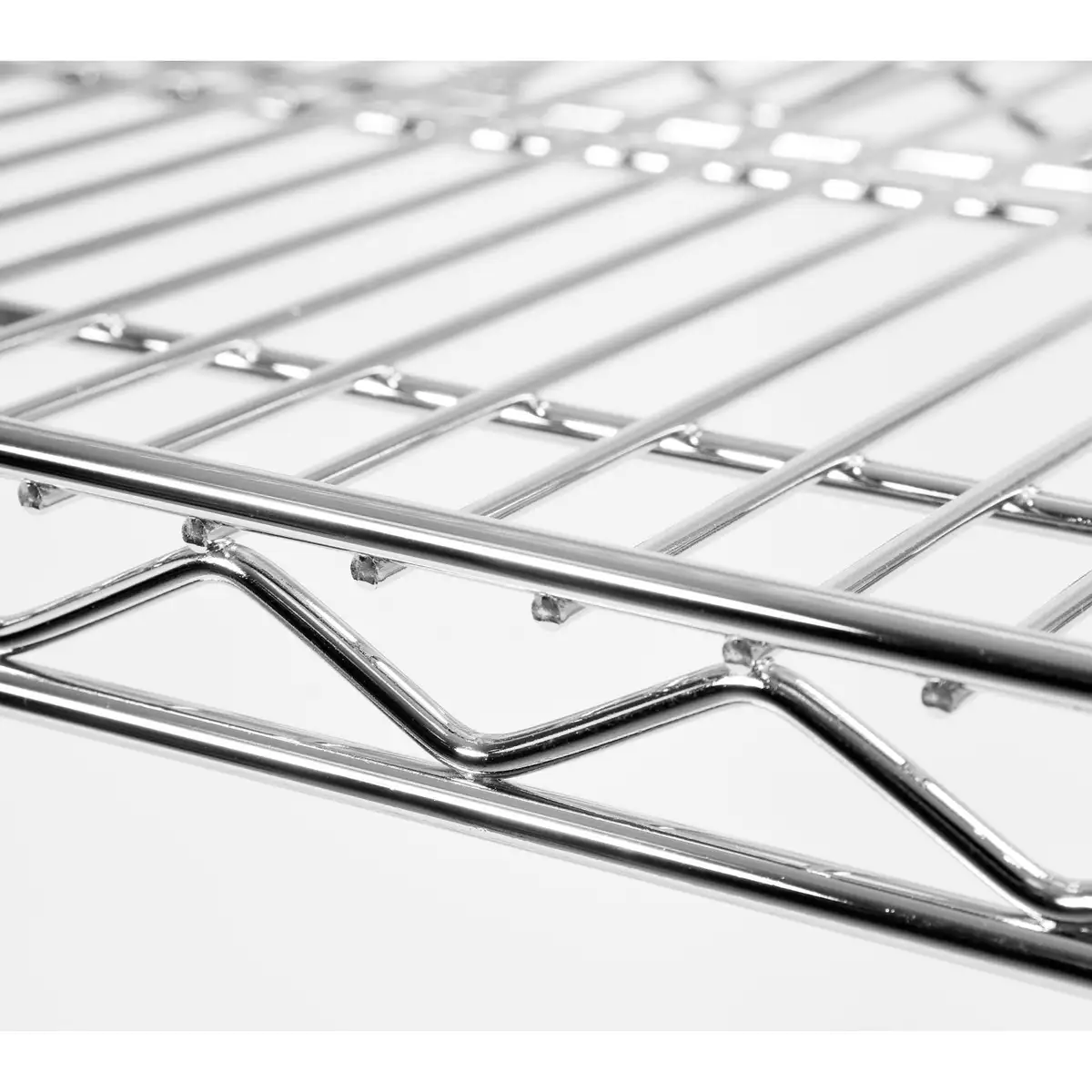 Перфорированная полка из хромированной стали для металлического стеллажа, 1520x457 мм