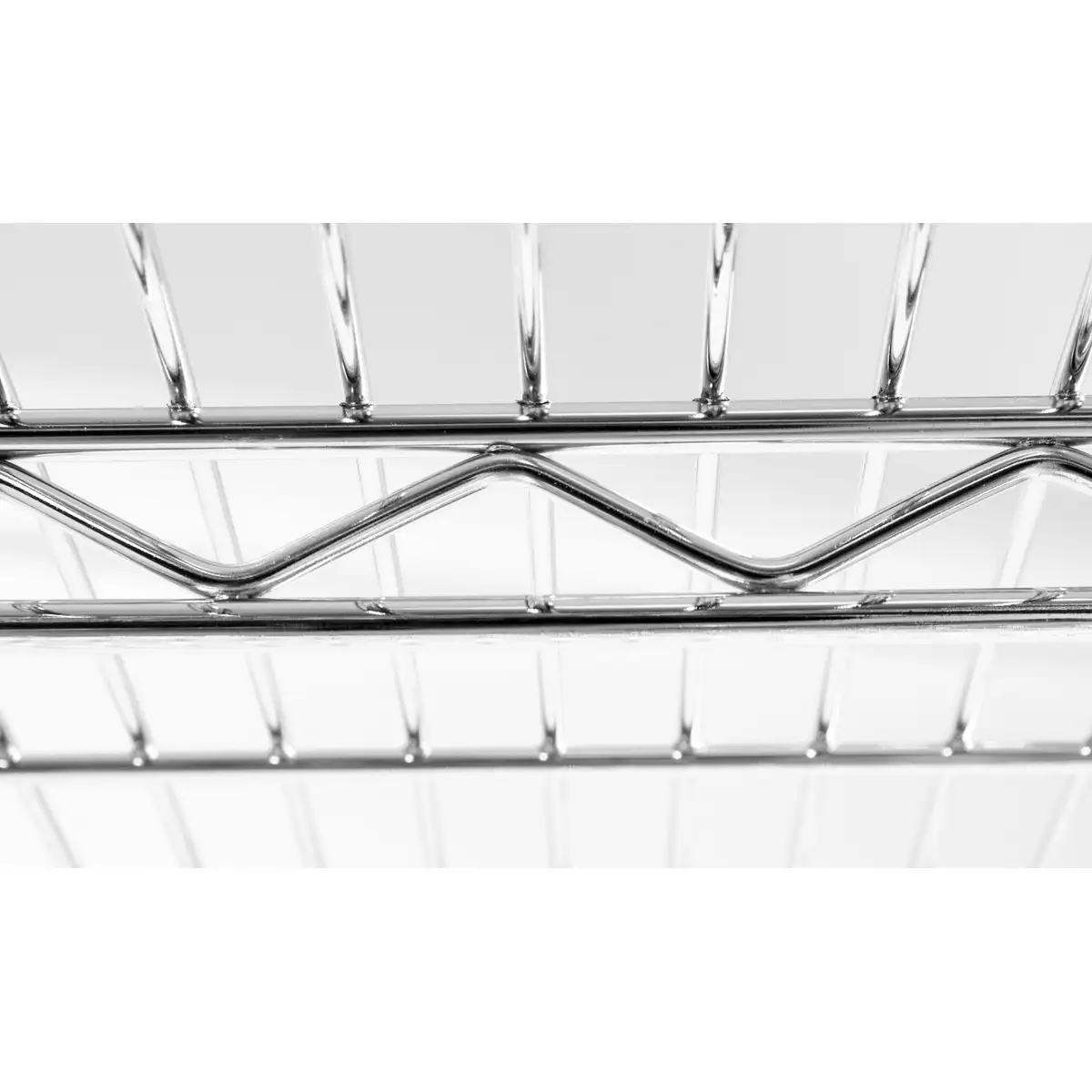 Перфорированная полка из хромированной стали для металлического стеллажа, 1520x457 мм