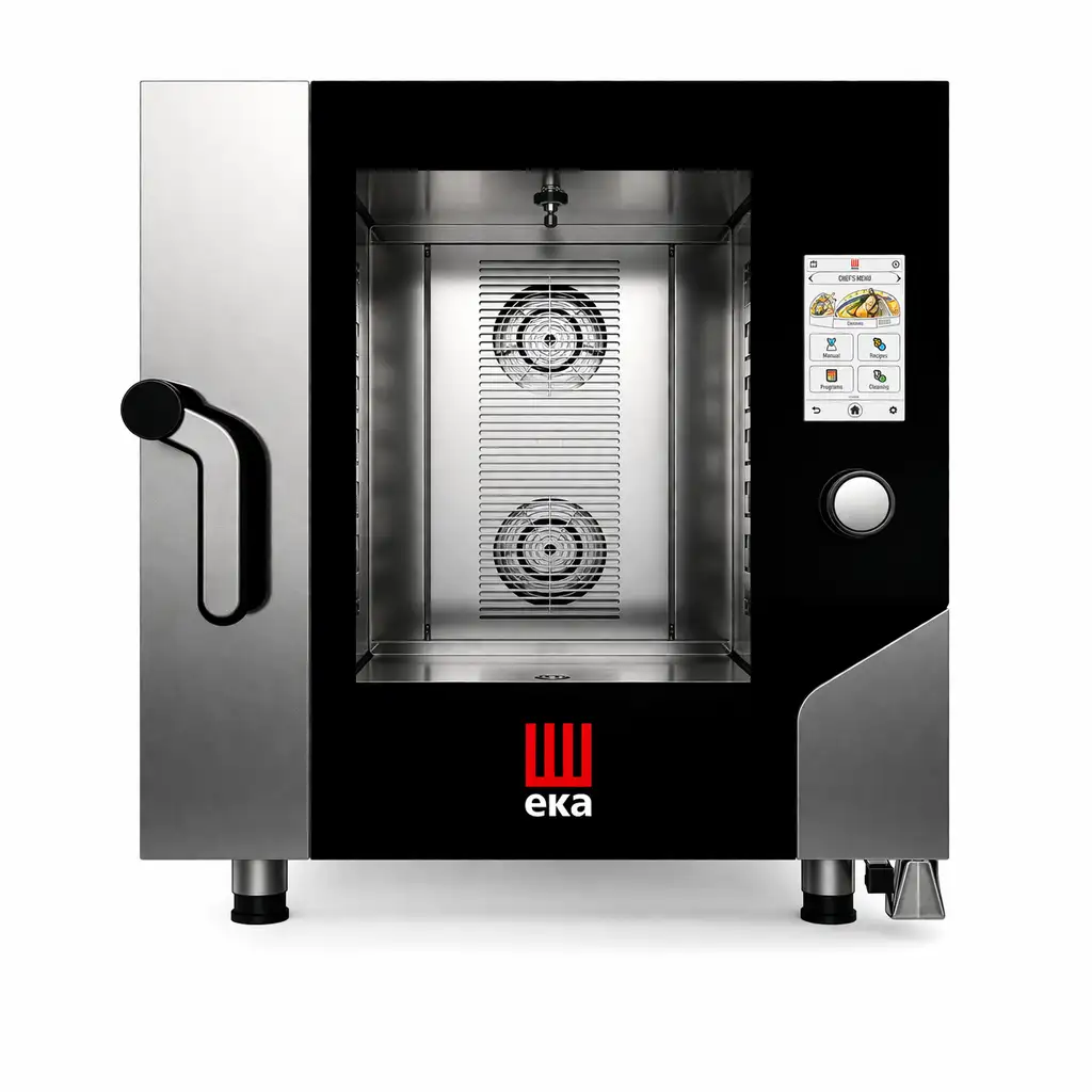 Пароконвекционная печь с бойлером Millenial Touch Screen Gastro на 7x GN 1/1, электрическая, с автоматической системой мойки, Tecnoeka, 400V/15000W, 730x849x(H)850mm