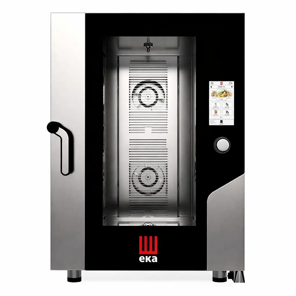 Пароконвекционная печь с бойлером Millenial Touch Screen Gastro на 7x GN 1/1, электрическая, с автоматической системой мойки, Tecnoeka, 400V/15000W, 730x849x(H)850mm