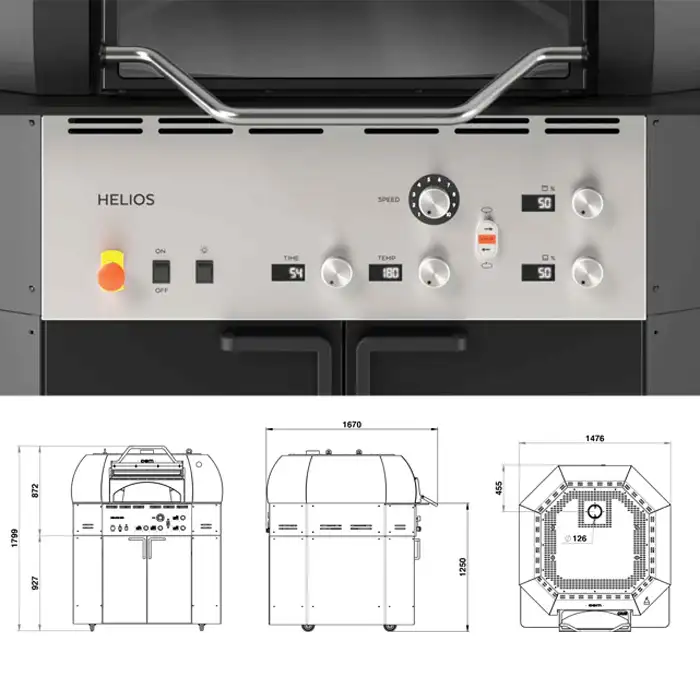 Электрическая вращающаяся печь для пиццы Helios 530 OEM
