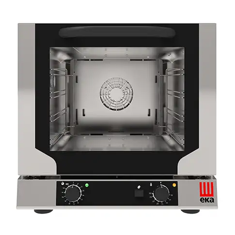 Конвекционная электрическая печь с прямым впрыском пара, 4 уровня 429×345 мм, электромеханическое управление, 100–260 °C, 3,15 кВт, подключение 220–230 В
