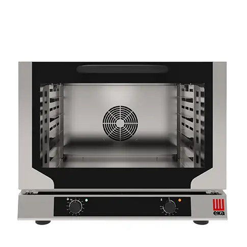 Конвекционная электрическая печь с прямым впрыском пара, 4 уровня 429×345 мм, электромеханическое управление, 100–260 °C, 3,15 кВт, подключение 220–230 В