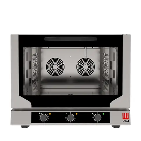 Конвекционная электрическая печь с прямым впрыском пара, 4 уровня 429×345 мм, электромеханическое управление, 100–260 °C, 3,15 кВт, подключение 220–230 В