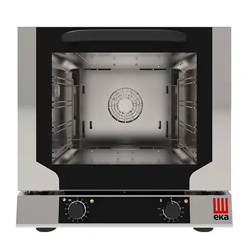 Конвекционная электрическая печь с прямым впрыском пара, 4 уровня 429×345 мм, электромеханическое управление, 100–260 °C, 3,15 кВт, подключение 220–230 В