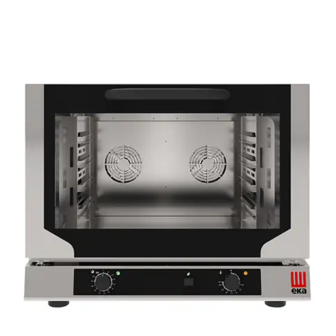 Конвекционная электрическая печь с прямым впрыском пара, 4 уровня 429×345 мм, электромеханическое управление, 100–260 °C, 3,15 кВт, подключение 220–230 В