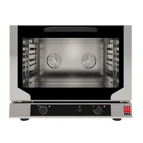 Конвекционная электрическая печь с прямым впрыском пара, 4 уровня 429×345 мм, электромеханическое управление, 100–260 °C, 3,15 кВт, подключение 220–230 В