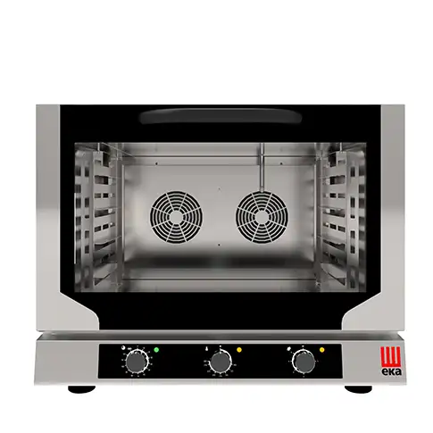 Конвекционная электрическая печь с прямым впрыском пара, 4 уровня 429×345 мм, электромеханическое управление, 100–260 °C, 3,15 кВт, подключение 220–230 В