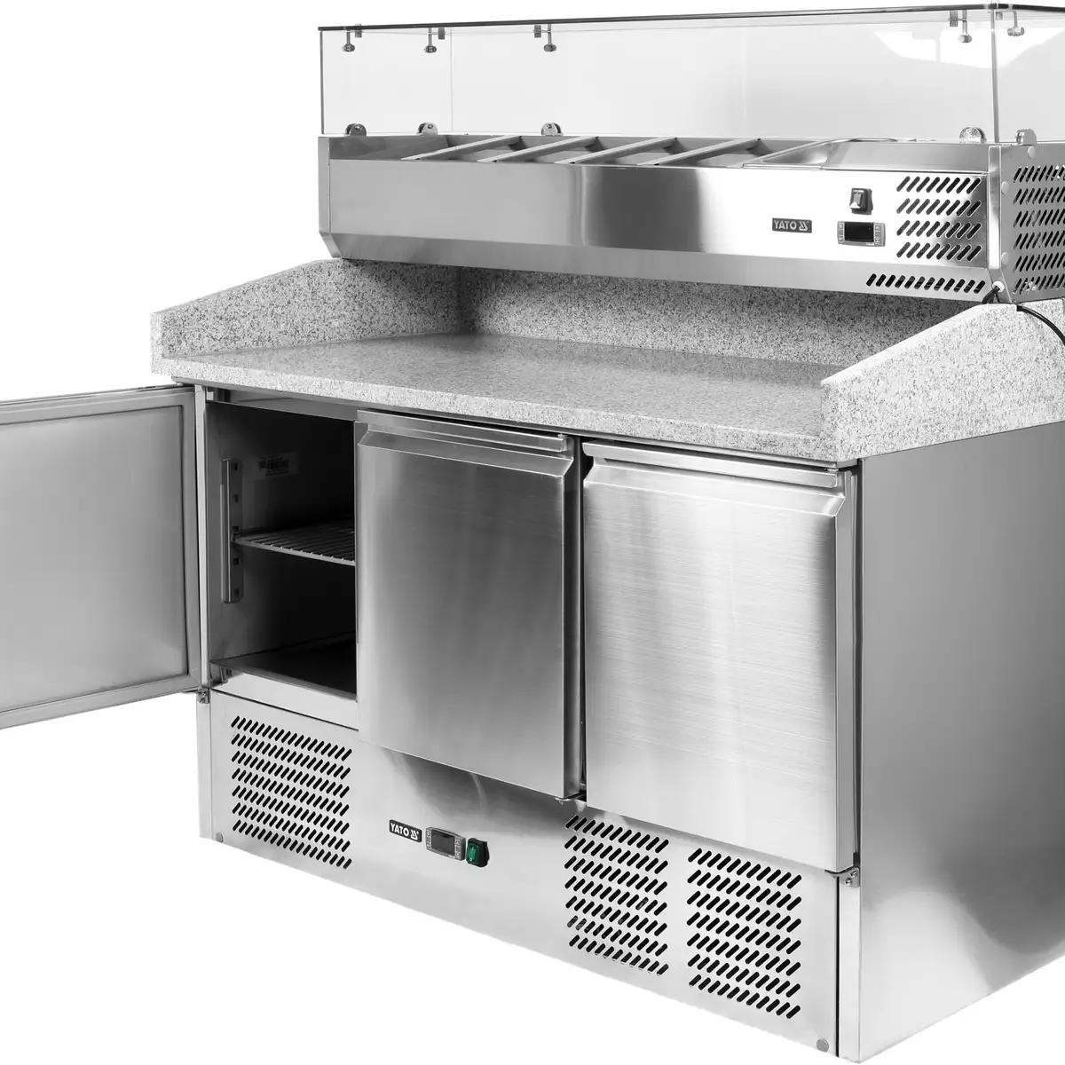 Холодильный стол, 368 л, с надстройкой 6xGN1, YATO