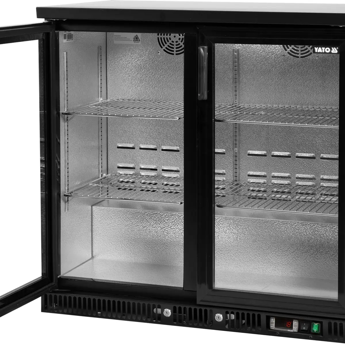 Холодильный шкаф для бутылок, 2 двери, 920x515x905 мм, 227 л, YATO