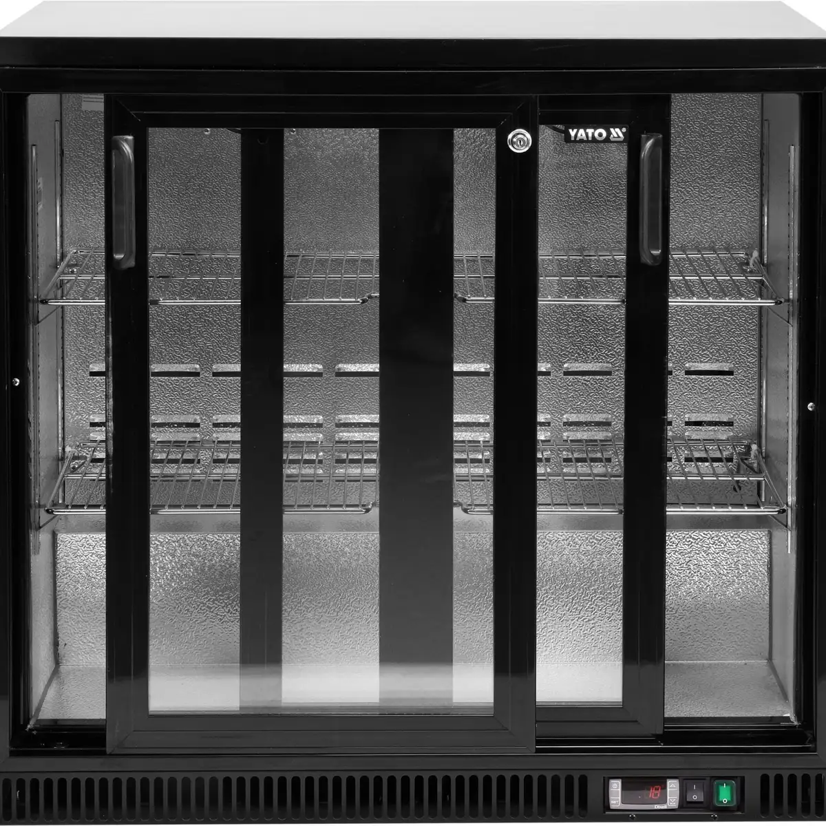 Холодильный шкаф/витрина для бутылок с 2 раздвижными дверями, 227 л, YATO