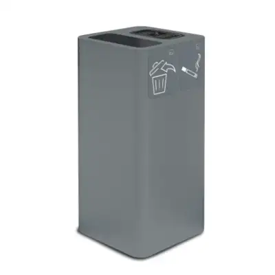 Металлическая урна с встроенной пепельницей от STIL CASA, объем 50 л, 380x380x800 мм