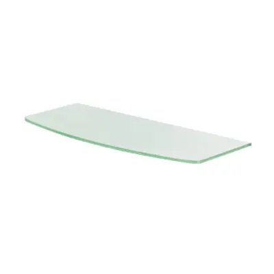 Выпуклая полка Glassline, из прозрачного стекла, размер 600×200/240×8 мм