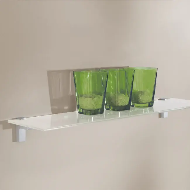 Полка Glassline с прямыми углами, 600x200x8 мм, чёрного цвета