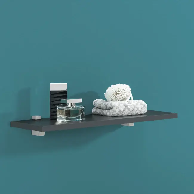 Полка Glassline с прямыми углами, 600x200x8 мм, чёрного цвета