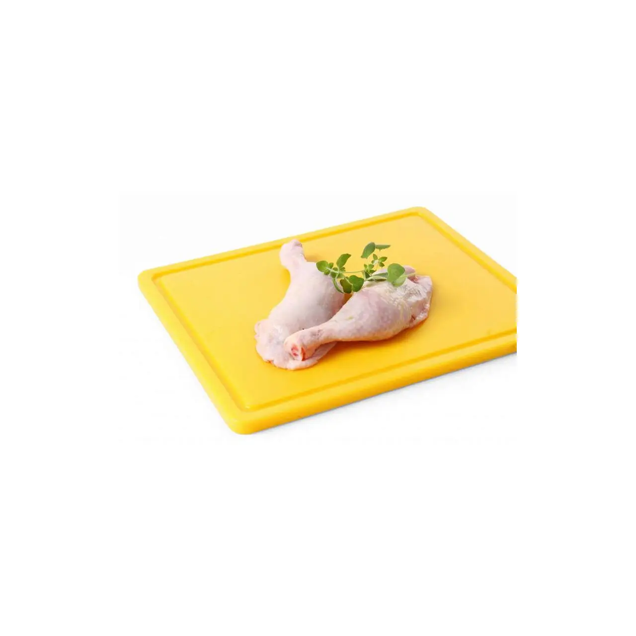 Доска белая, 26.5x32.5x(В)1.2 см - GN1/2, с канавкой для слива, полиэтилен HDPE 500, соответствует нормам гигиены HACCP