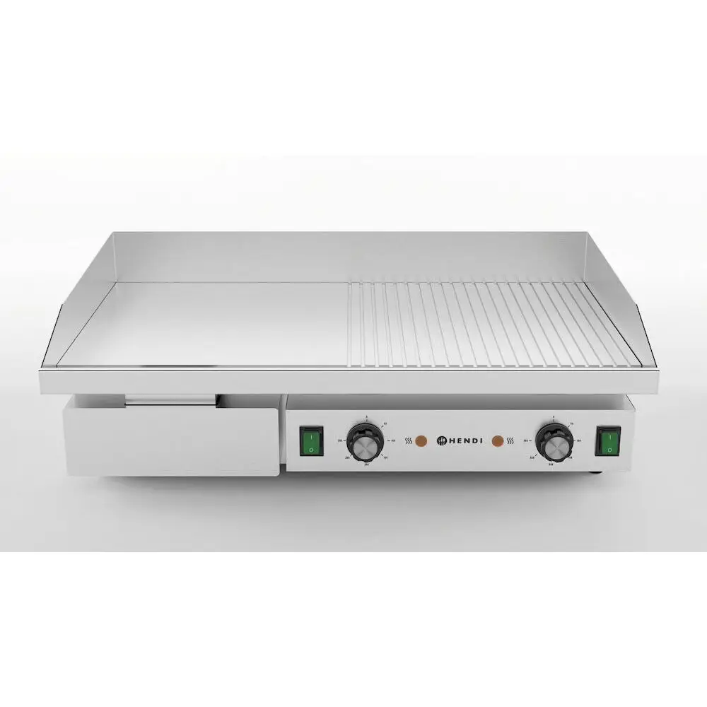 Гриль с гладкой и ребристой поверхностью HENDI, 400V/4400W, 720x460x(h)241