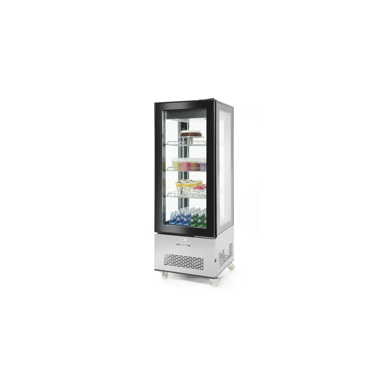 Холодильная витрина с двойным остеклением и LED-подсветкой 550 л 850×650×1908 мм