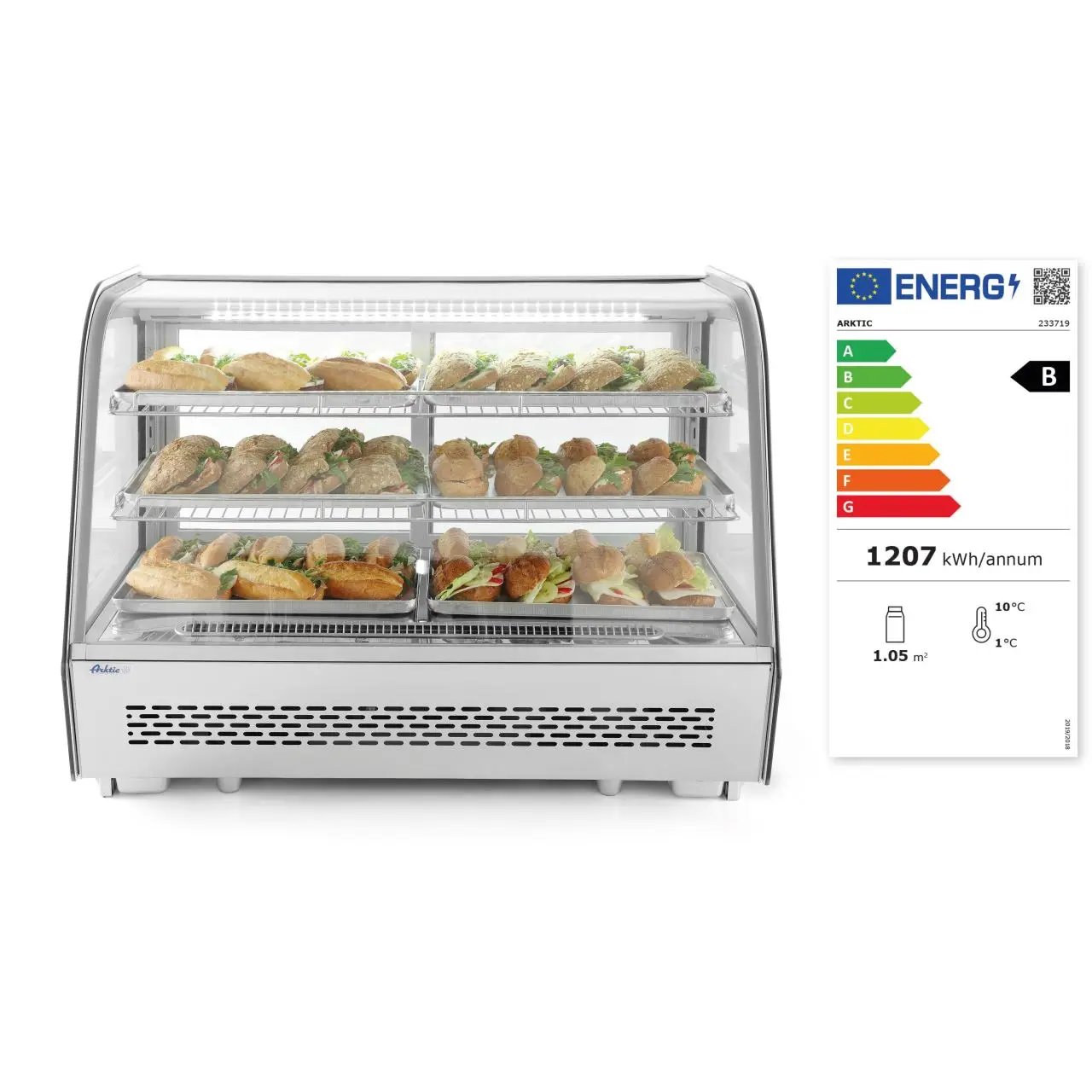 Настольные холодильные витрины с изогнутым стеклом и LED-подсветкой