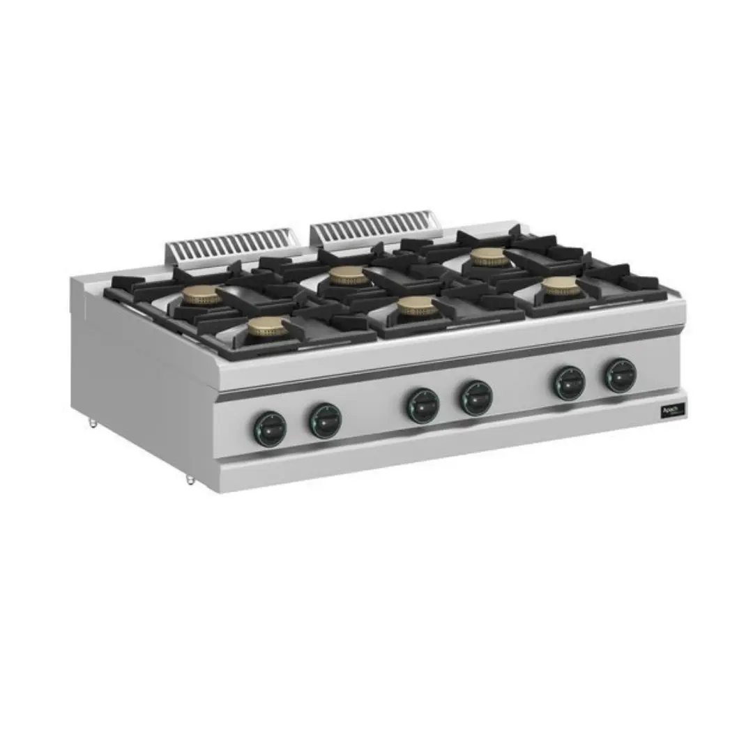 Профессиональная газовая плита с 6 конфорками Apach APRG-117T/PL, 42 кВт