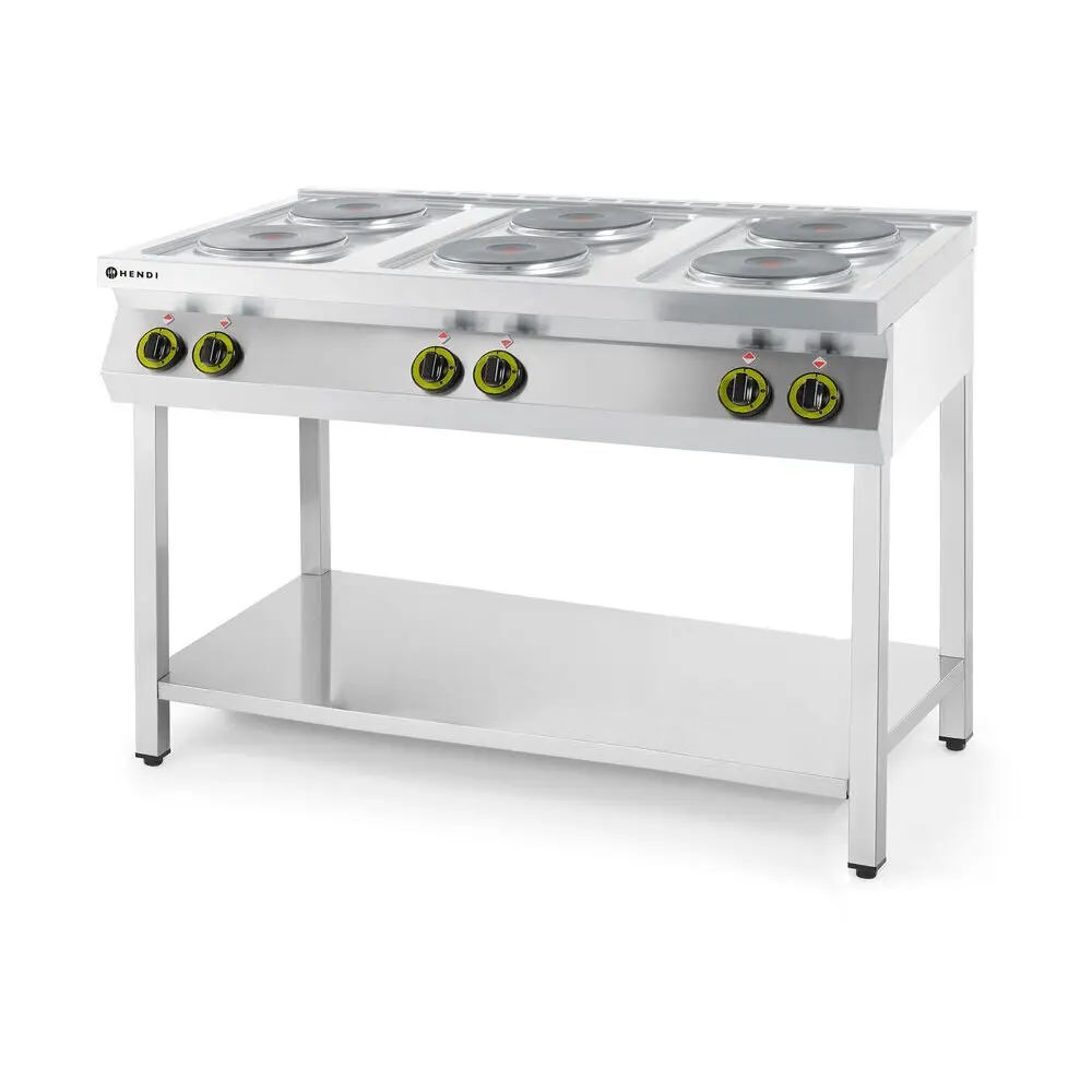 Кухонная машина Kitchen Line, 6 электрических конфорок Hendi, 15.6W, размеры 1200x700x(H)900мм