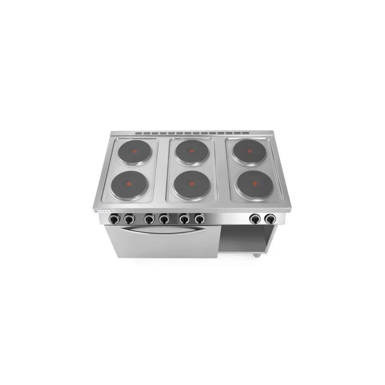 Кухонная машина Kitchen Line, 6 электрических конфорок Hendi, 15.6W, размеры 1200x700x(H)900мм