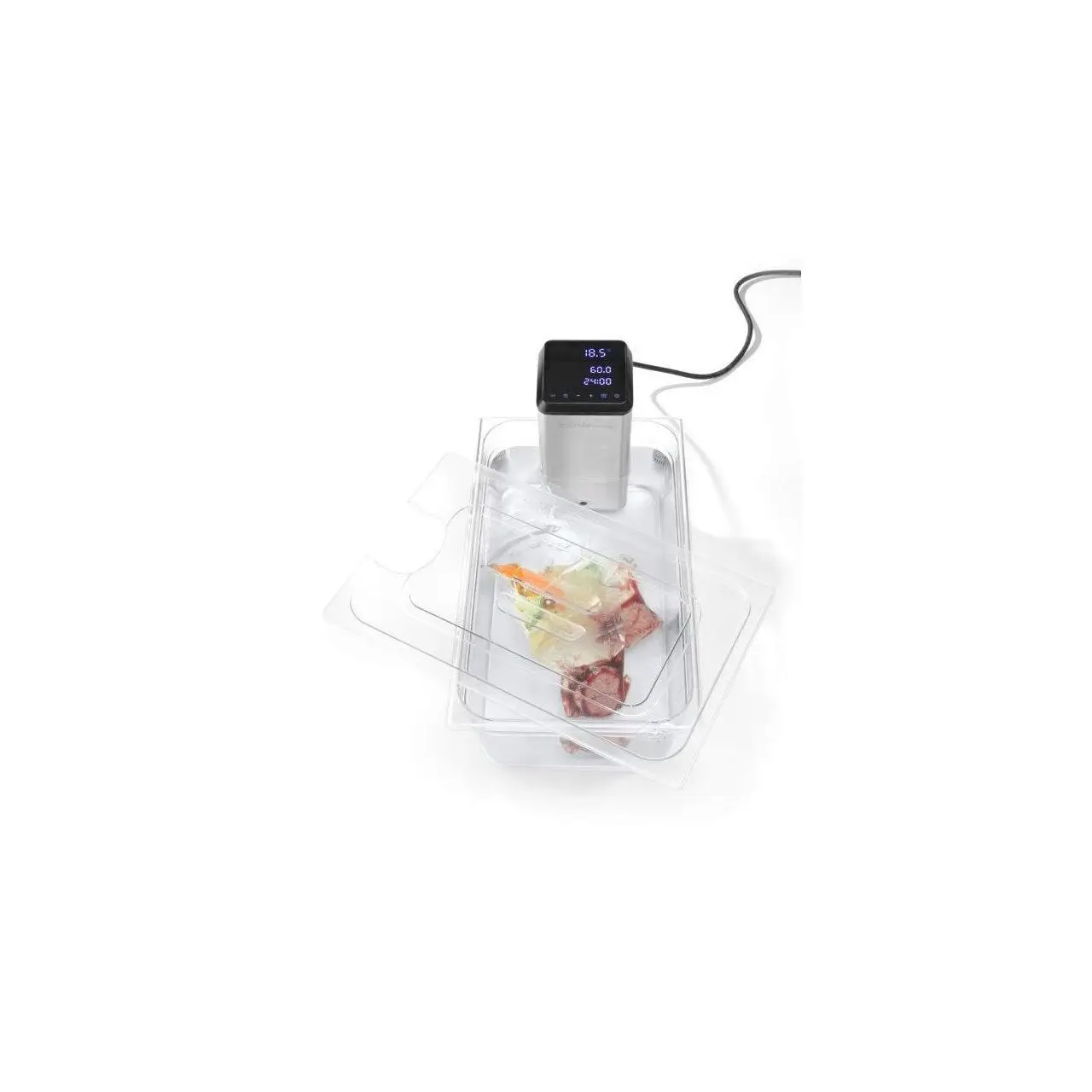 Крышка GN 1/1 из прозрачного поликарбоната с вырезом под sous-vide