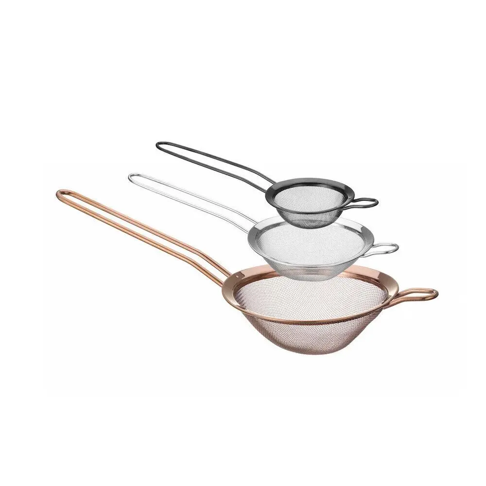 Набор сит из нержавеющей стали с цветным покрытием, 3 предмета