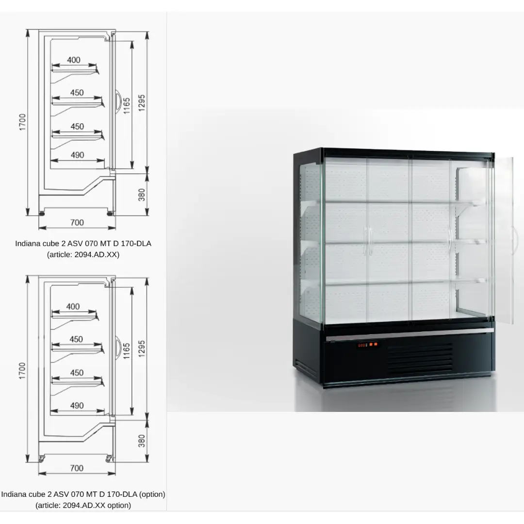Витрина Indiana cube 2 ASV 070 MT D 170-DLA / Indiana cube 2 ASV 070 MT D 170-DLA (option) (2094) - 625