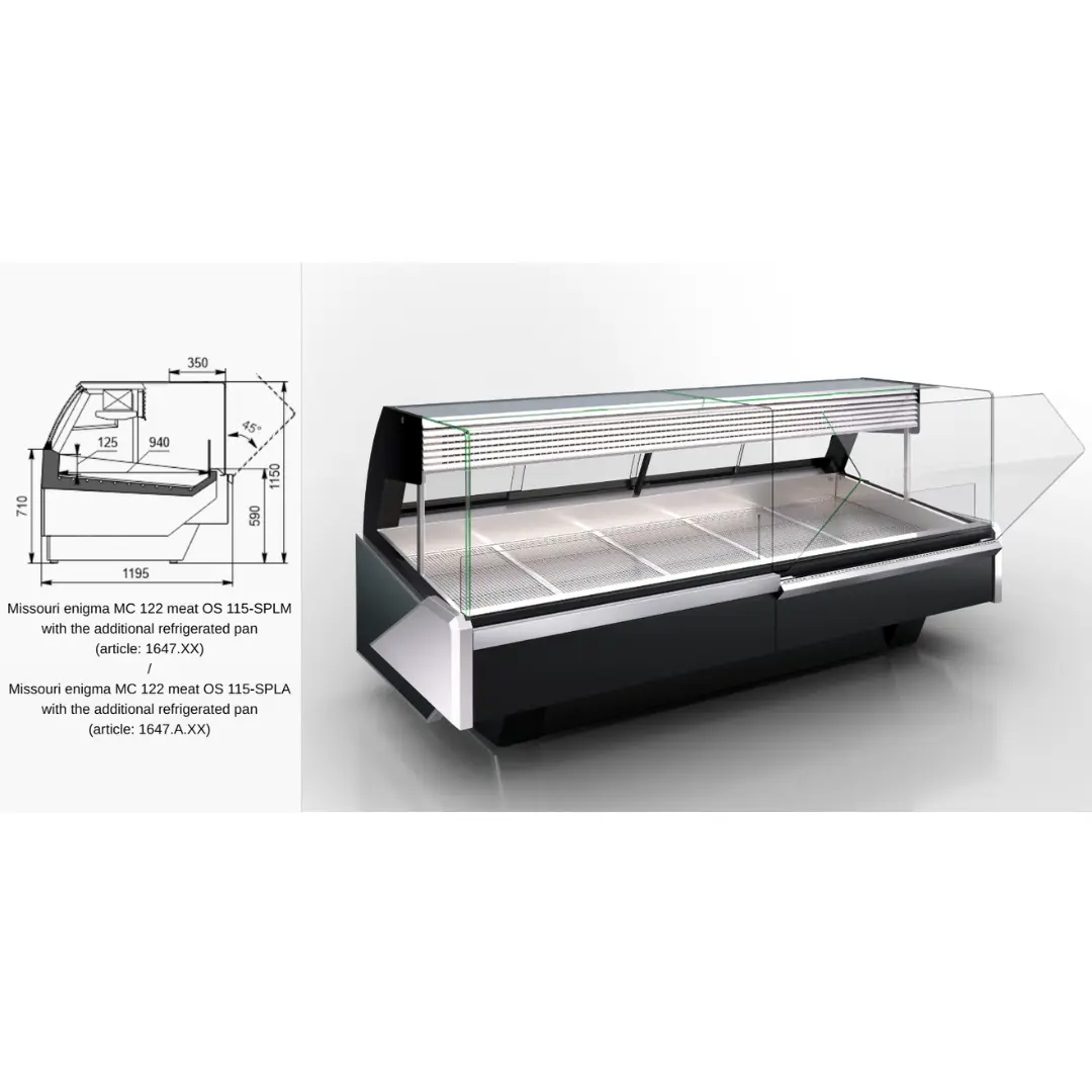 Специализированная витрина для продажи мяса Missouri enigma MC 122 meat OS M/A