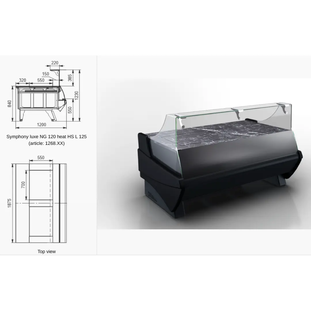 Витрина Missouri NC 120 heat grill PS 130 - 1250