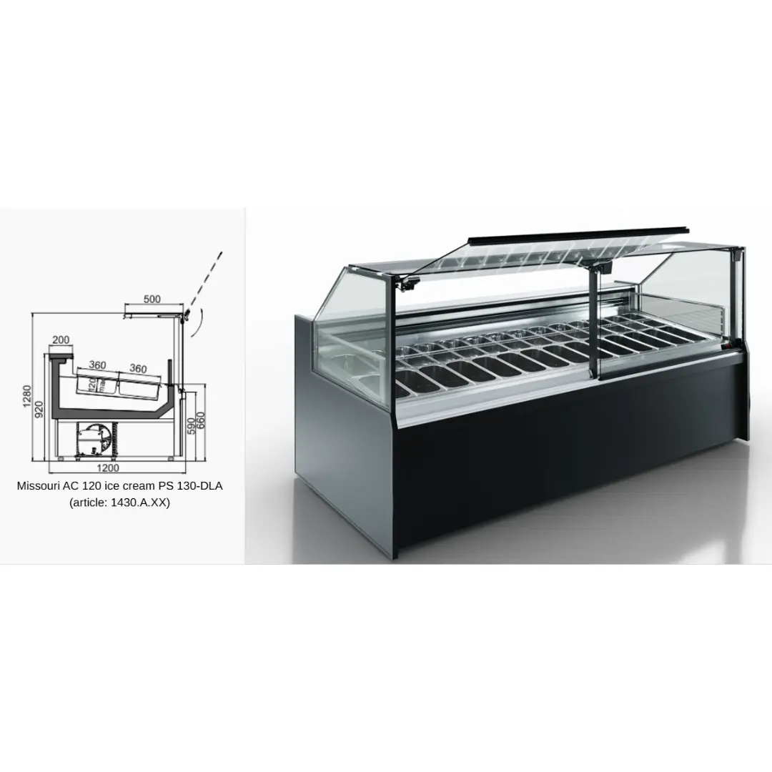 Витрина Missouri AC 120 ice cream PS 130-DLA - 1250