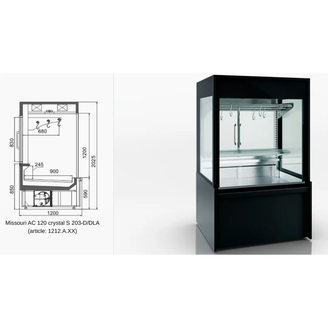 Витрина Missouri AC 120 crystal S 203-D/DLA - 1250