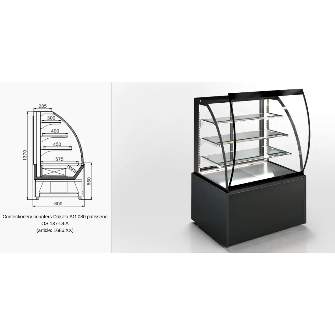 Витрина Dakota AG 080 patisserie OS 137-DLA - 600