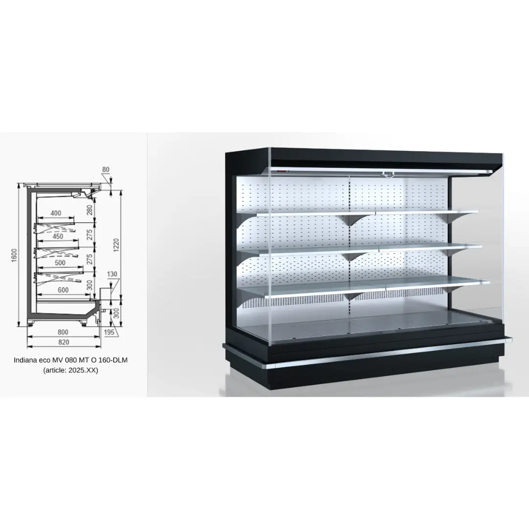 Полувертикальная витрина Indiana eco MV 080 MT O 160-DLM - 937