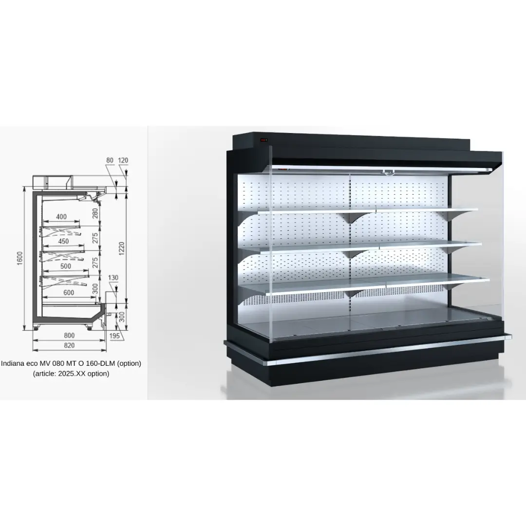 Полувертикальная витрина Indiana eco MV 080 MT O 160-DLM - 937