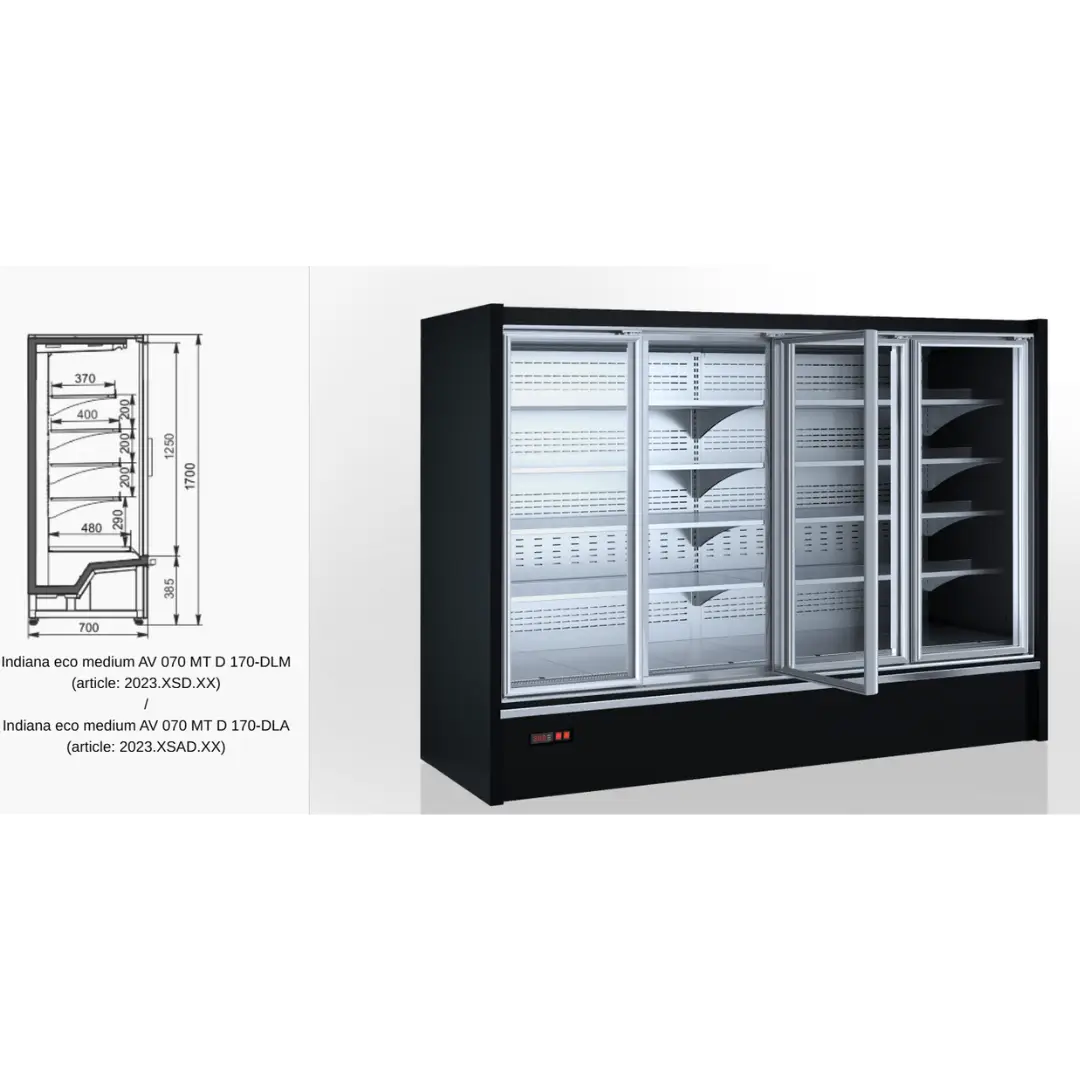 Полувертикальная витрина Indiana eco medium AV 070 MT D 170-DLA - 640