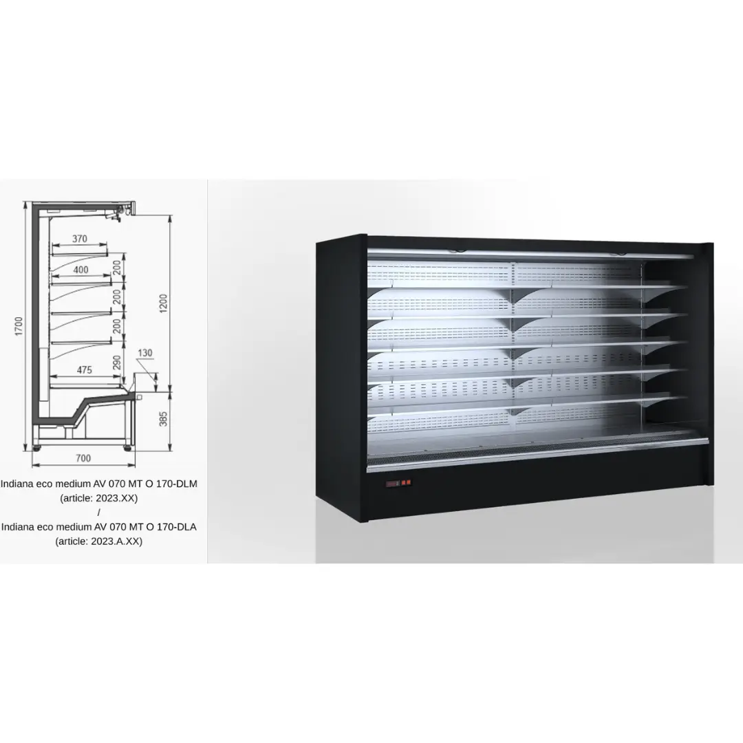 Полувертикальная витрина Indiana eco medium AV 070 MT O170-DLA - 937