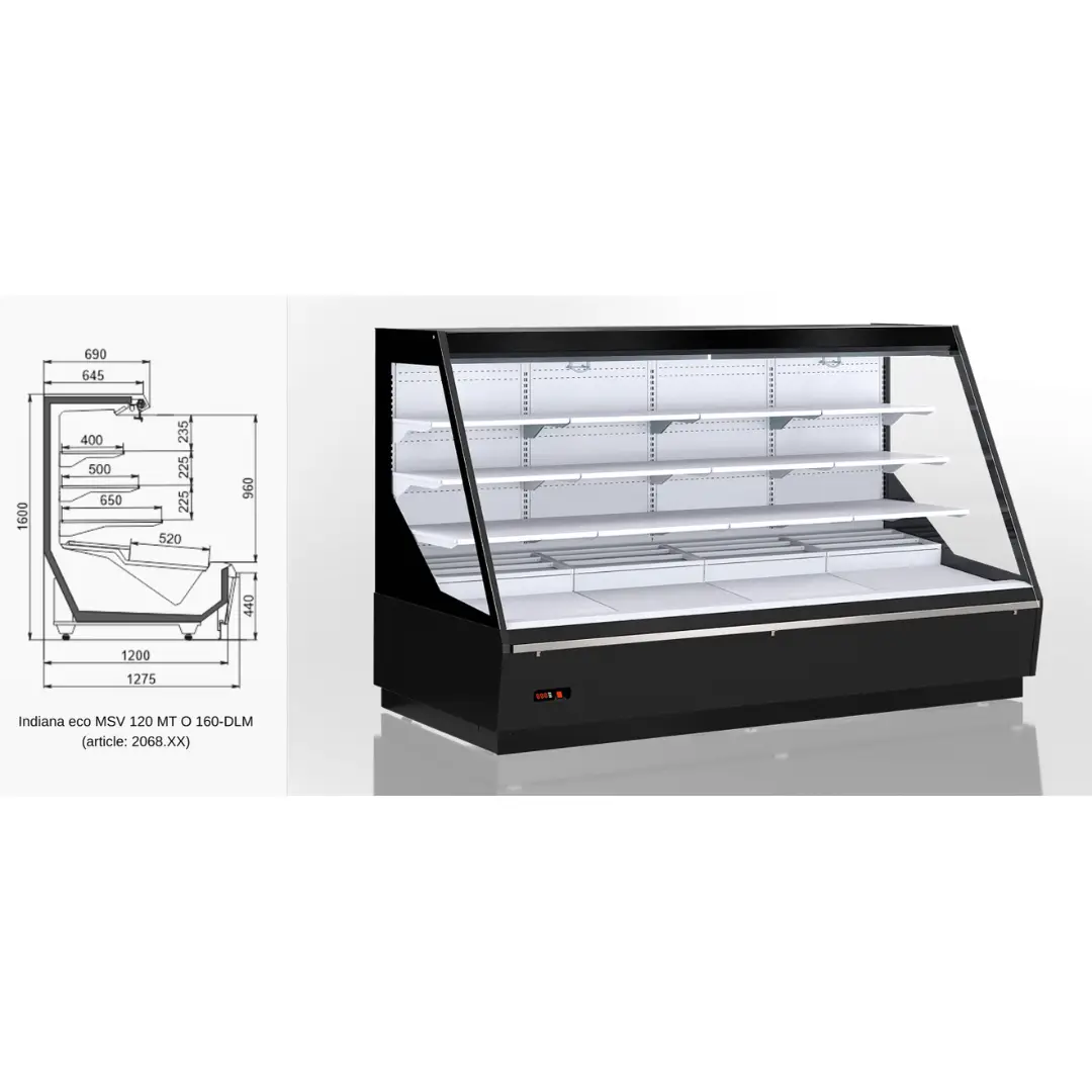 Полувертикальная витрина Indiana eco MSV 120 MT O 160-DLМ - 1250