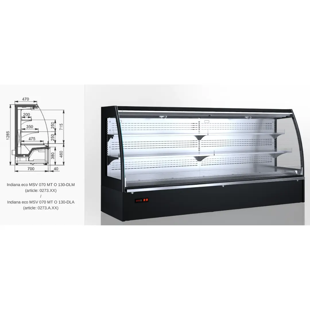 Полувертикальная витрина Indiana eco MSV 070 MT O 130-DLM - 937