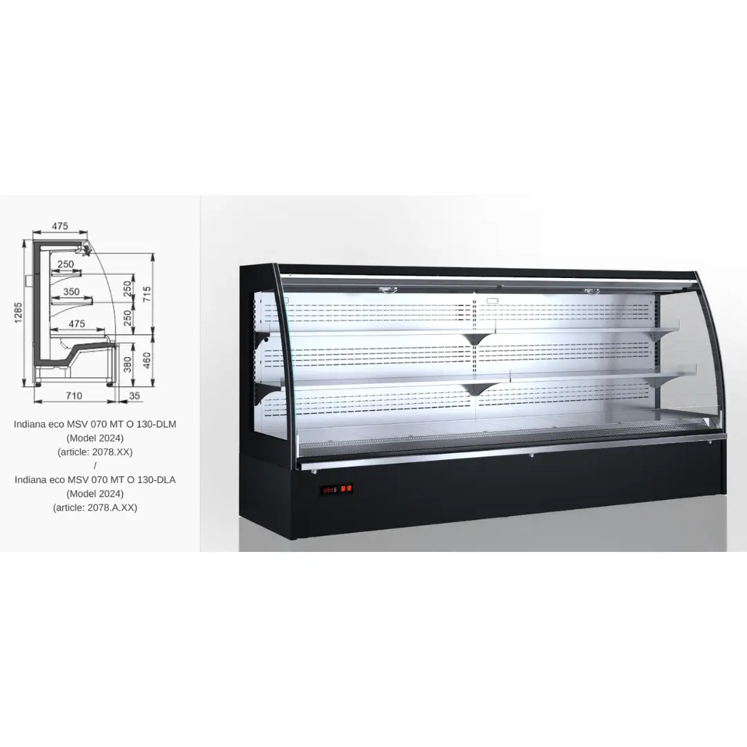 Полувертикальная витрина Indiana eco MSV 070 MT O 130-DLM - 937