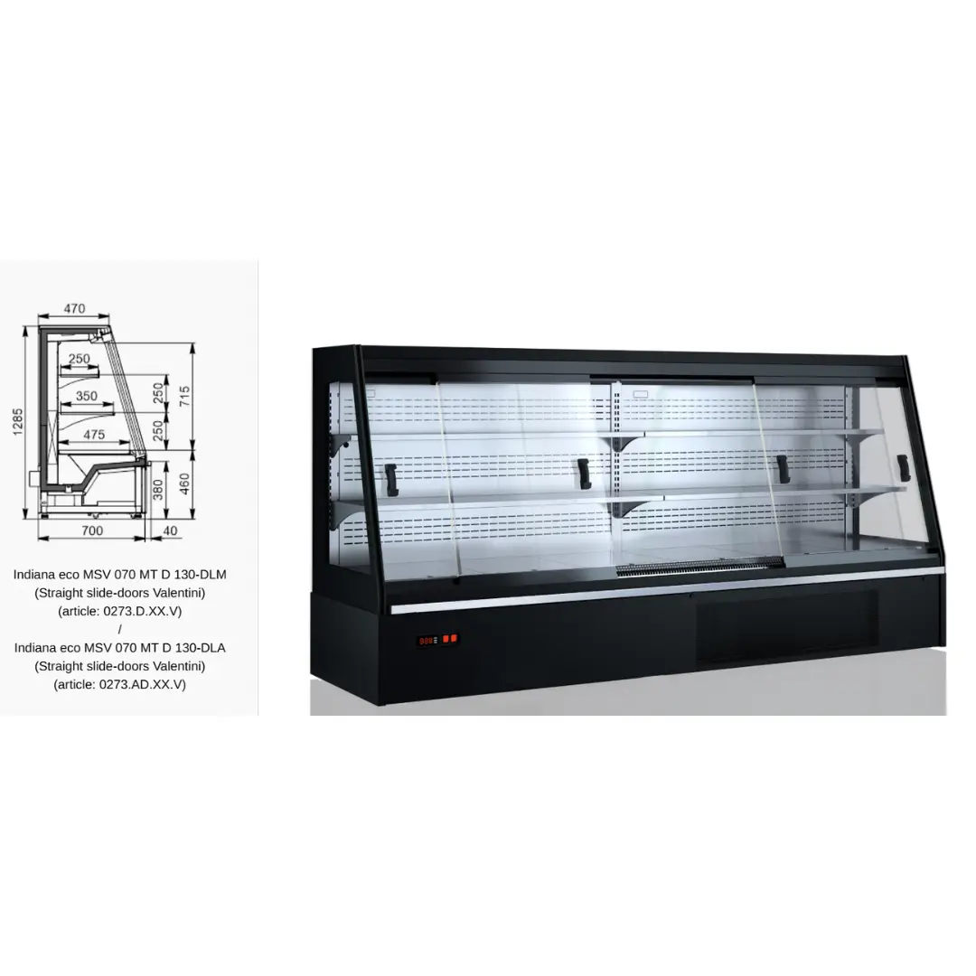 Полувертикальная витрина Indiana eco MSV 070 MT D 130-DLM - 937