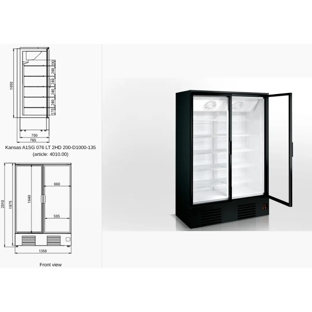 Витрина для замороженных продуктов Kansas tandem 2 S1 076/200 LT D A