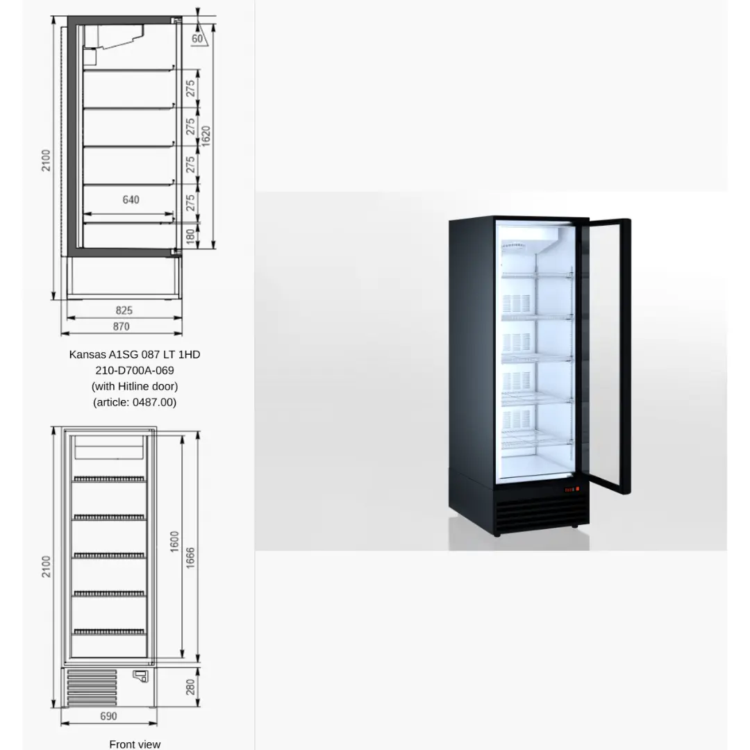 Шкаф Kansas A1SG 087 LT 1HD 210-D700A-069 Teknodor door - 690
