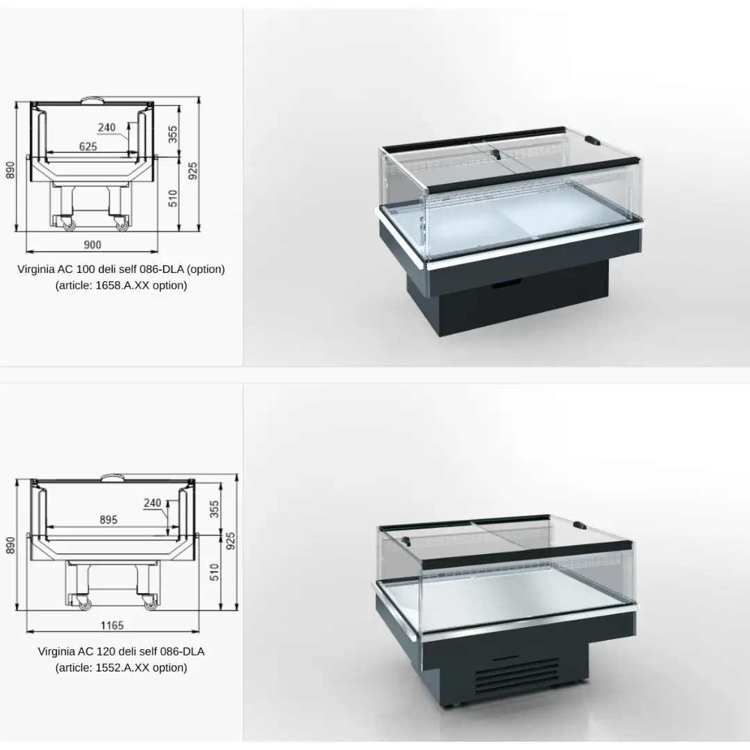Промоциональная витрина Virginia AC 100 deli self 086-DLA (option) - 937
