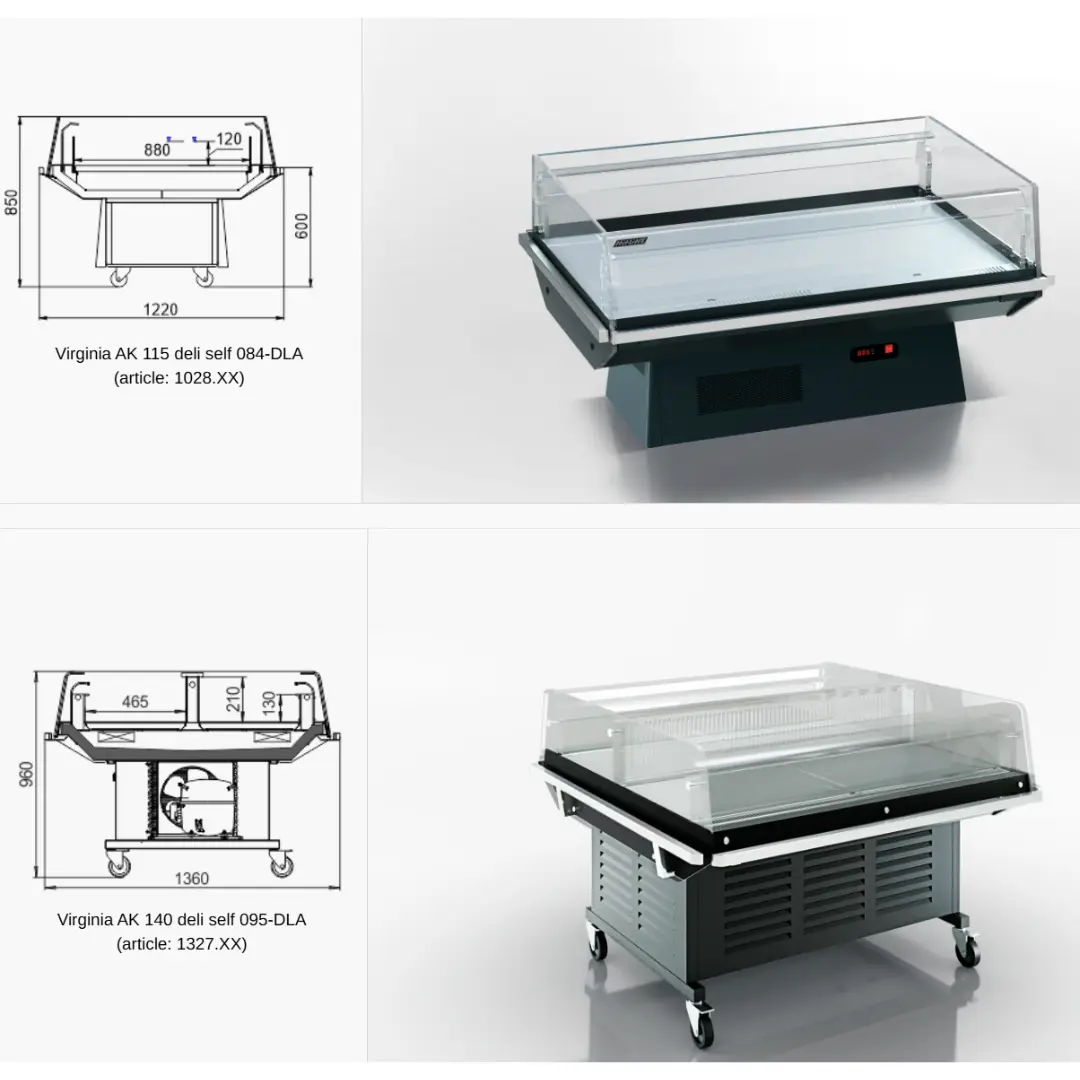 Промоциональная витрина Virginia AK 100 deli self 083-DLA without lid - 937
