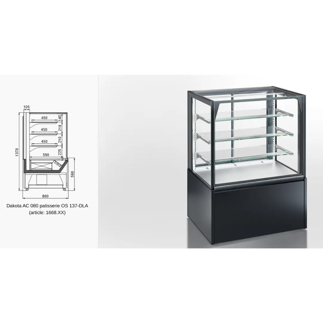 Кондитерская витрина Dakota AC 080 patisserie OS 137-DLA (1668) - 600