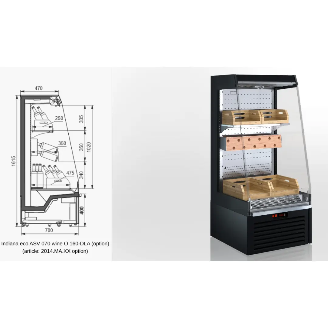 Полувертикальная витрина Indiana eco ASV 070 wine O 144-DLA - 640